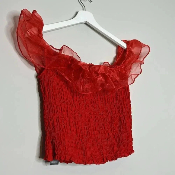 ASOS Shirred Ruffle Bandeau Top - Picture 12 of 12